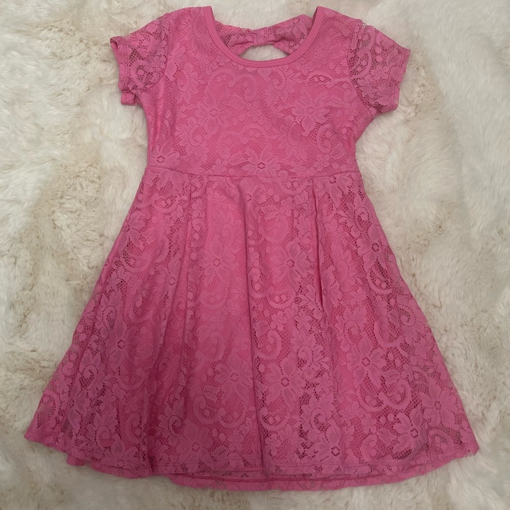Pink Lace Kids Dress